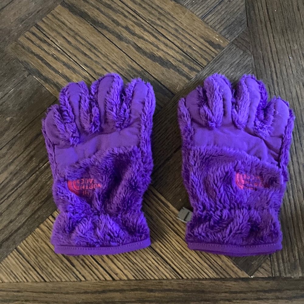 North Face furry gloves